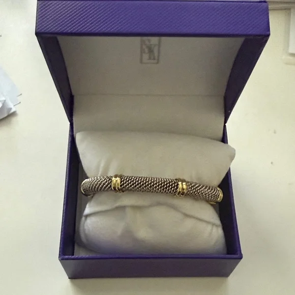 Scott Kay Silver and Gold Mesh Bracelet - Picture 1 of 8